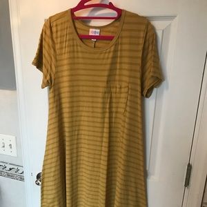 LuLaRoe Mustard Striped Carly
